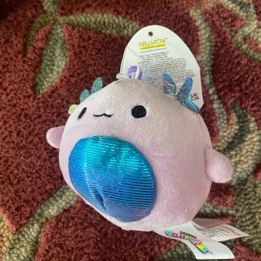 Monica the axolotl Squishmallow keychain 3.5 inches
